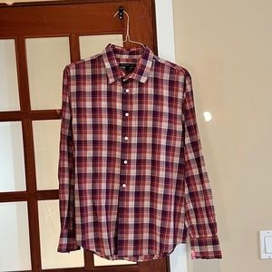 John Varvatos Star USA Purple Plaid Sport Shirt